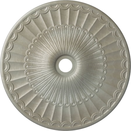 Ekena Millwork Galveston Ceiling Medallion (Fits Canopies up to 4 3/4"), 36 5/8"OD x 3 5/8"ID x 2 3/8"P, Flash Gold CM36GLFLS